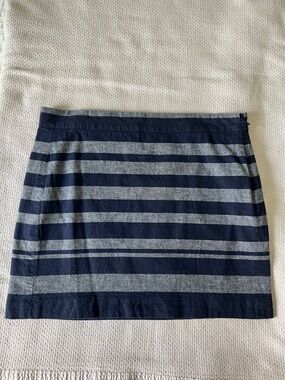 GAP Navy and Chambray Blue Striped Mini Skirt